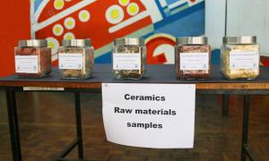 Clay samples at the exhibition during the launch of the ceramic toilet at UoN