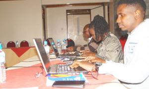 Members working on the Website.